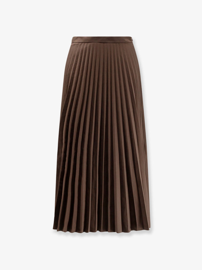 Mm6 Maison Margiela Pleated Skirt Brown