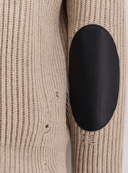 Mm6 Maison Margiela Wool Blend Cardigan With Distressed Effect