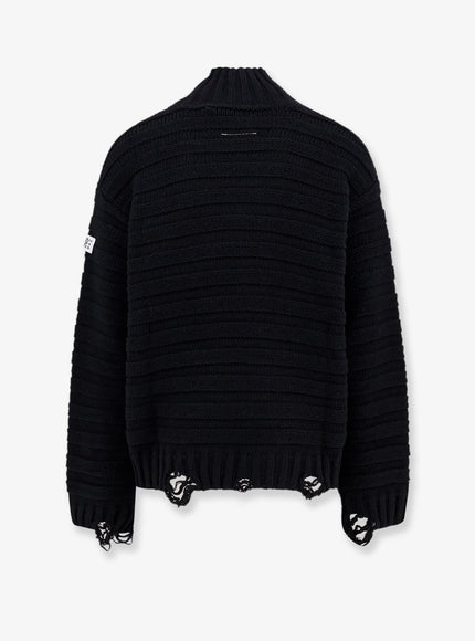 Mm6 Maison Margiela Wool Blend Sweater With Distressed Effect