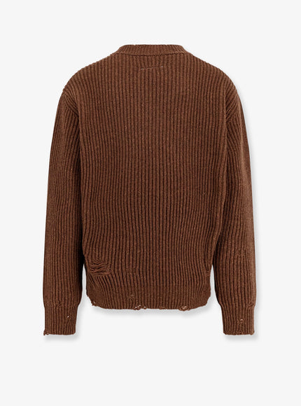 Mm6 Maison Margiela Wool Blend Sweater With Distressed Effect
