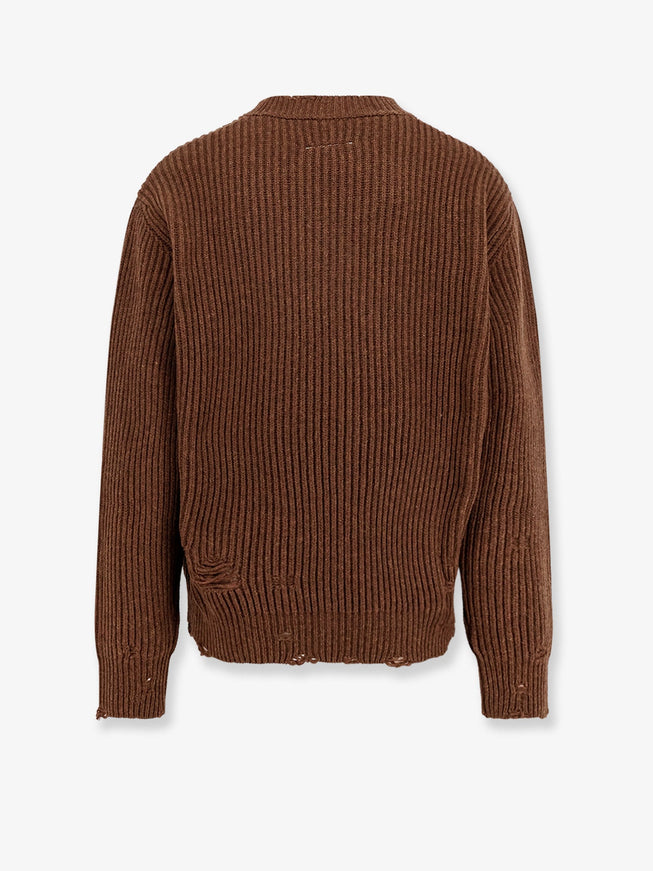 Mm6 Maison Margiela Wool Blend Sweater With Distressed Effect