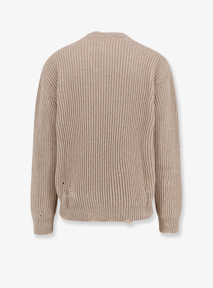 Mm6 Maison Margiela Wool Blend Sweater With Distressed Effect