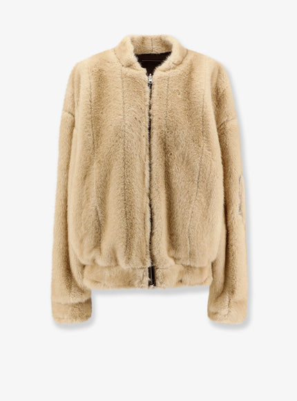 Mm6 Maison Margiela Reversible Nylon And Faux Shearling Bomber Jacket
