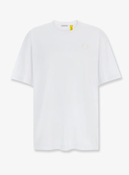 Moncler Genius Cotton T-Shirt With Logo Patch On The Front Bianco