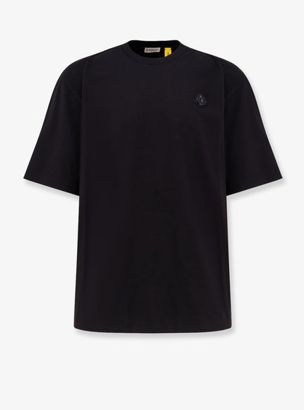 Moncler Genius Cotton T-Shirt With Logo Patch On The Front Nero