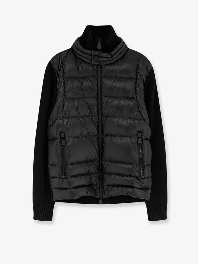 Moncler Grenoble Wool Blend Jacket With Logo Detail Nero