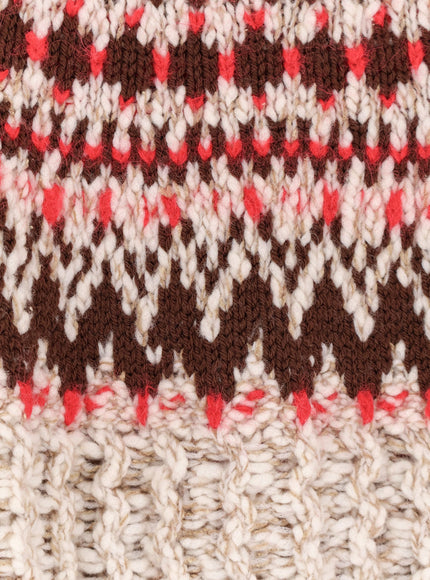 Moncler Grenoble Jacquard Wool Blend Sweater With Geometric Pattern