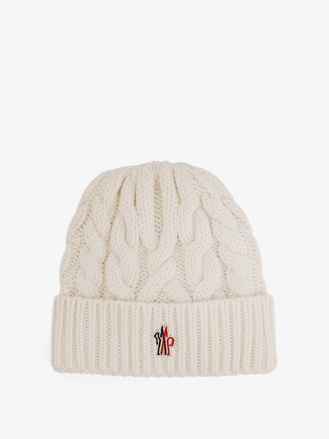 Moncler Grenoble Virgin Wool Beanie Hat Uni Bianco