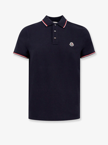 Moncler Cotton Polo Shirt Blu