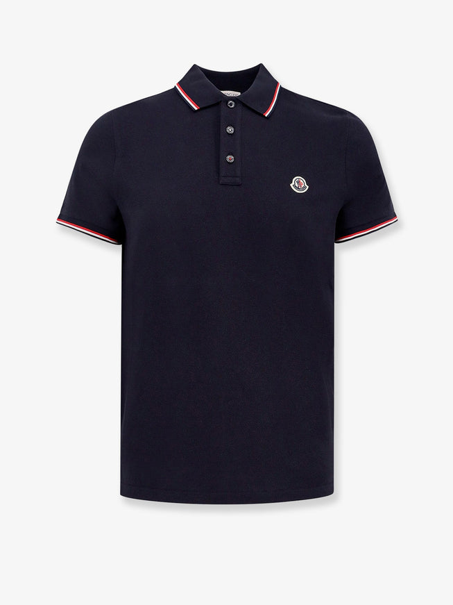 Moncler Cotton Polo Shirt Blu