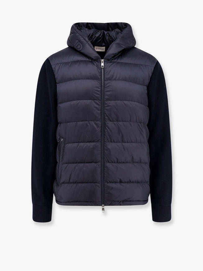 Moncler Virgin Wool Cardigan/Jacket With Padded Inserts Kaki