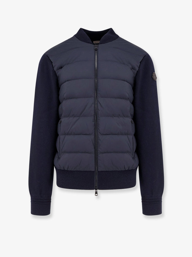 Nylon Down Jacket With Wool Sleeves