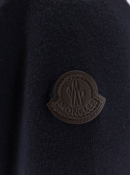 Moncler Nylon Down Jacket With Wool Sleeves
