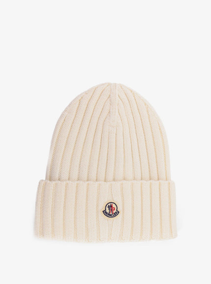 Moncler Beanie Wool Hat Uni Bianco
