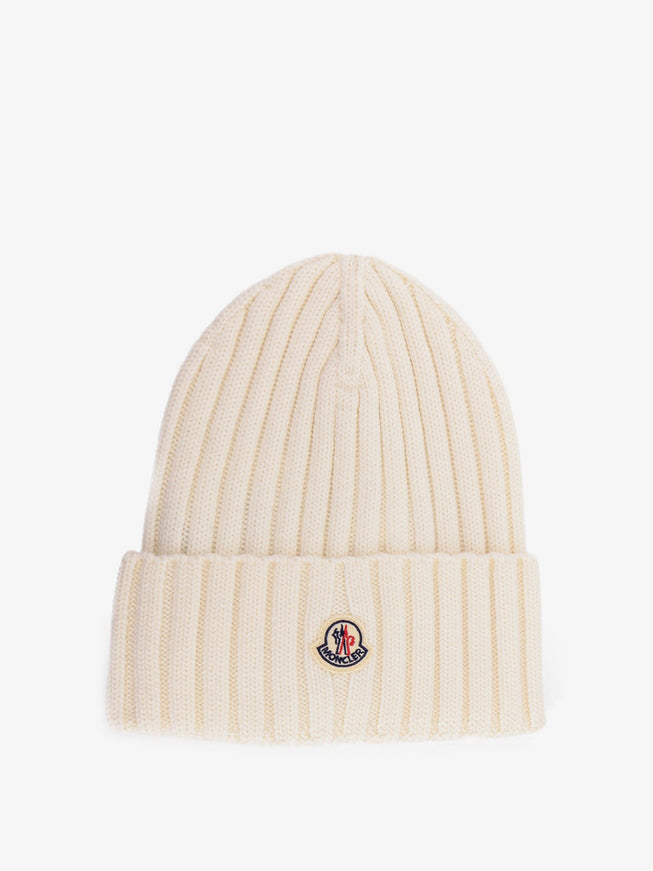 Moncler Beanie Wool Hat Uni Bianco