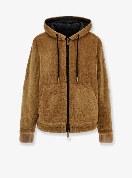 Moncler Reversible Nylon And Teddy Jacket Nero