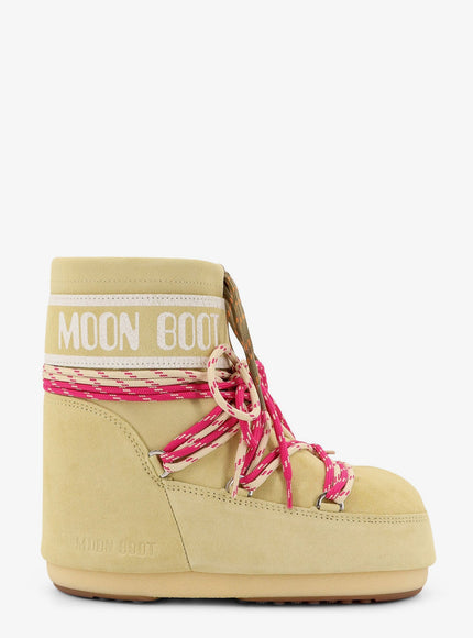 Moon Boot Icon Low Suede Boots Light Yellow