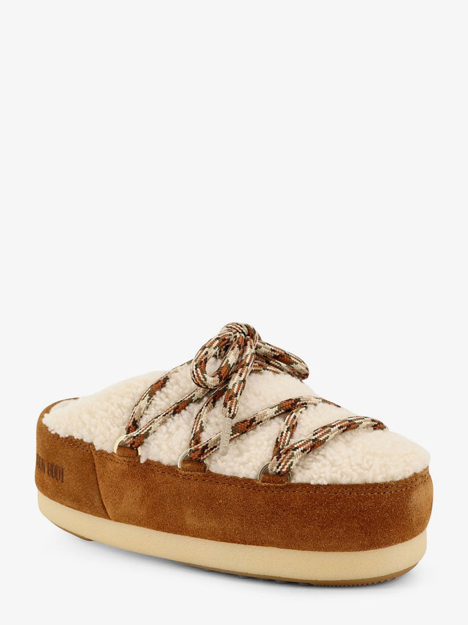 Moon Boot Shearling And Suede Slip-On