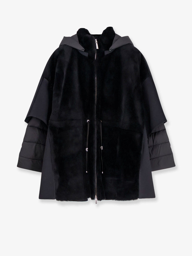 Moorer Raja Shearling Cape Nero
