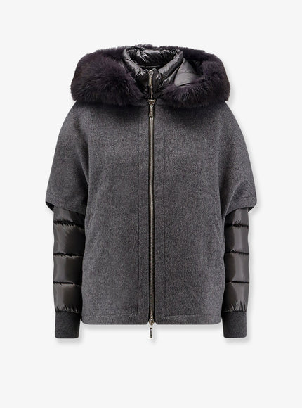 Moorer Pegaso-Cwr Sleeveless Wool And Cashmere Coat Dark Grey