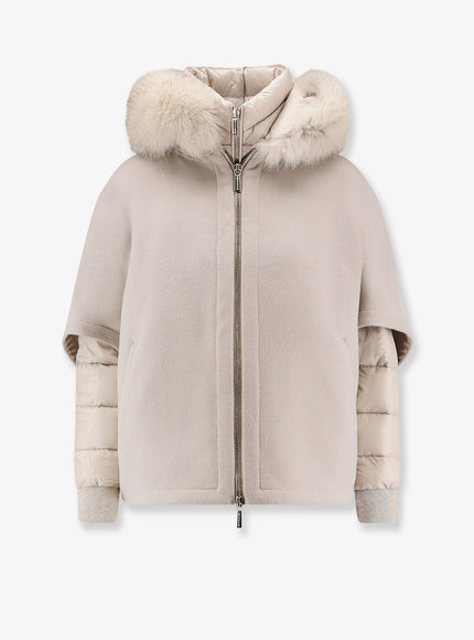 Moorer Pegaso-Cwr Sleeveless Wool And Cashmere Coat Marmo