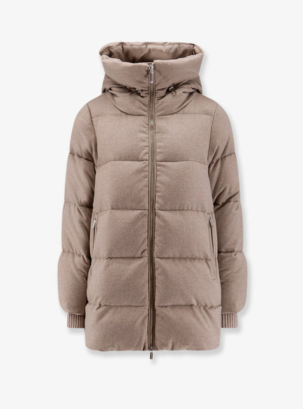 Moorer Carinzia Wool And Cashmere Down Jacket Beige