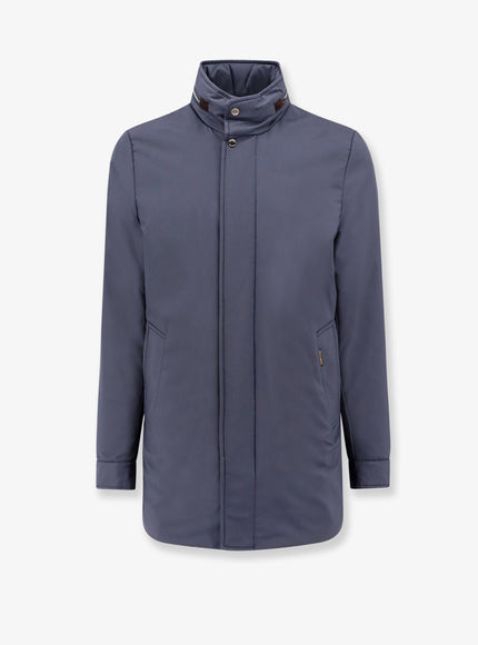 Moorer Nylon Long Jacket Navy