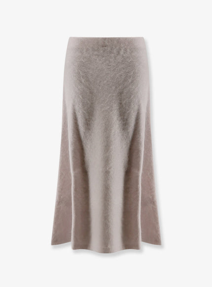 Nude Cashmere Midi Skirt Off White