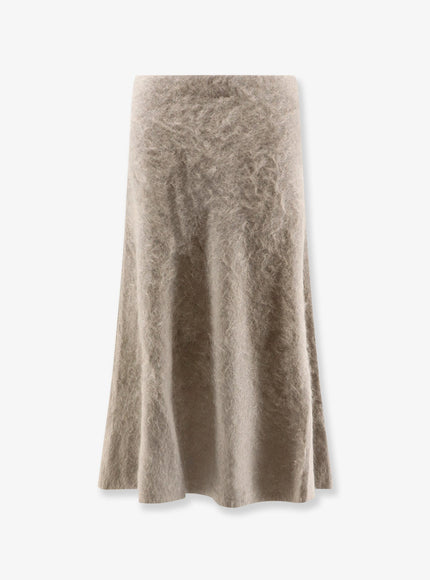 Nude Cashmere Midi Skirt Grey