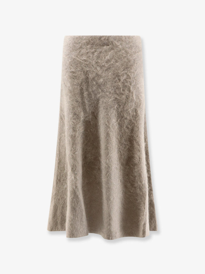 Nude Cashmere Midi Skirt Grey