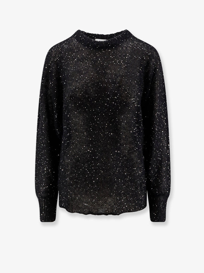 Nude Mohair Blend Sweater With Sequins Black