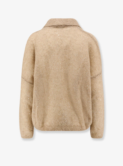 Nude Mohair Blend Sweater With Sequins