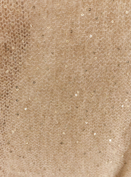 Nude Mohair Blend Sweater With Sequins
