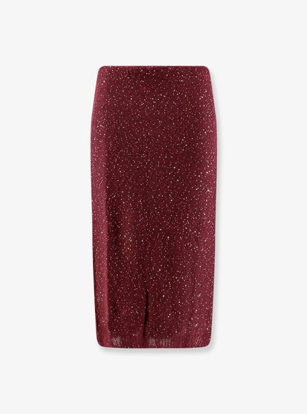 Nude Mohair Blend Skirt Bordeaux
