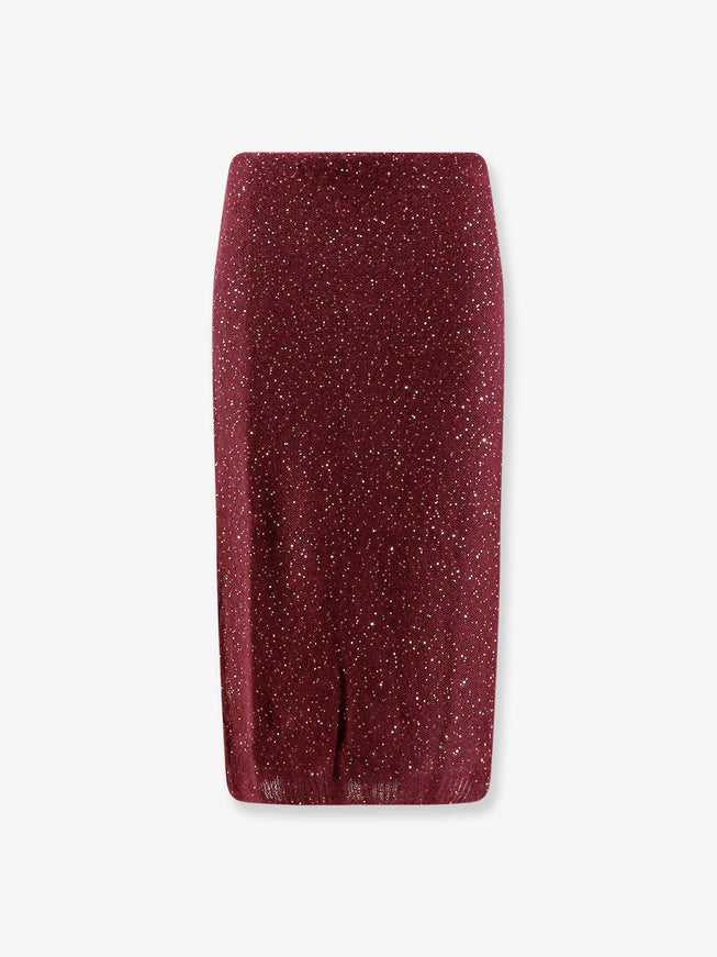 Nude Mohair Blend Skirt Bordeaux
