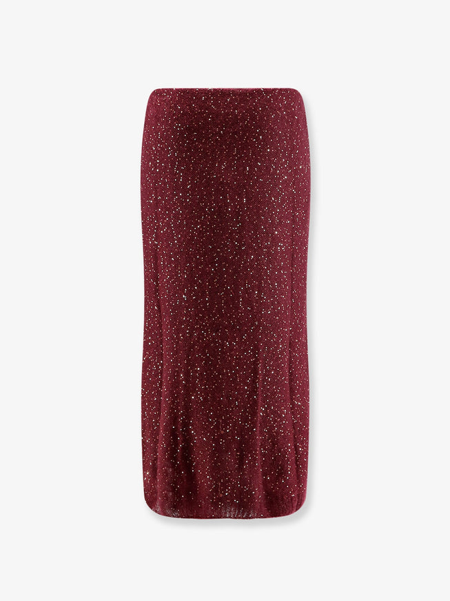 Nude Mohair Blend Skirt