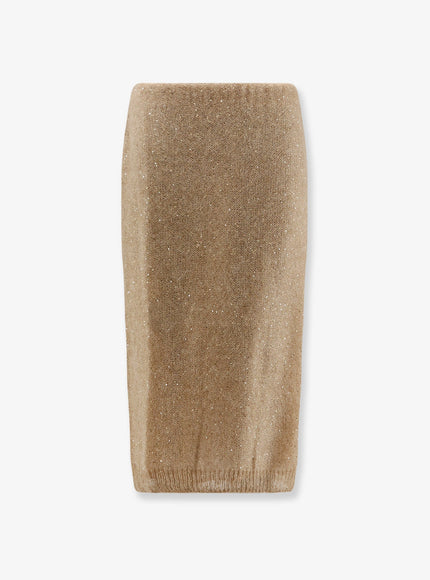 Nude Mohair Blend Skirt Taupe