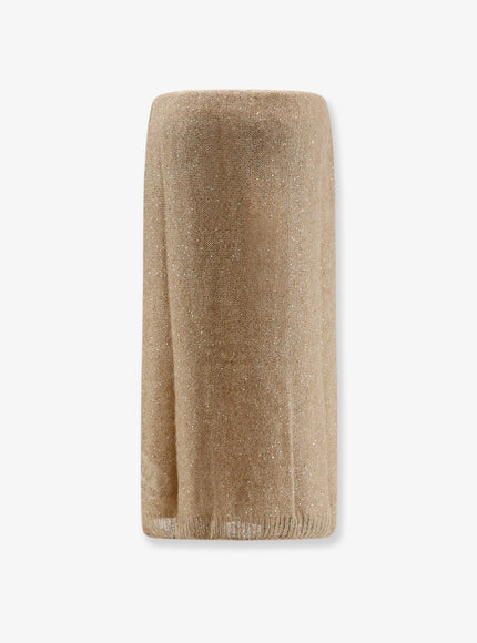 Nude Mohair Blend Skirt