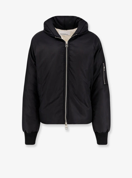 Oamc Peacemaker Cropped Hood Nyln Bomber With Padding Black