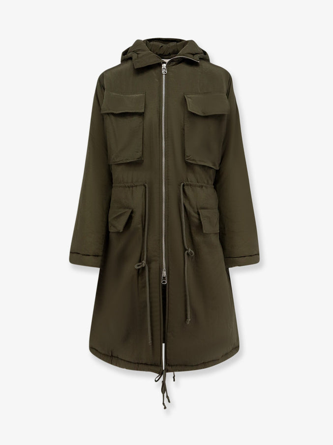 Oamc Peacemaker Padded Nylon Long Jacket Militarygeen