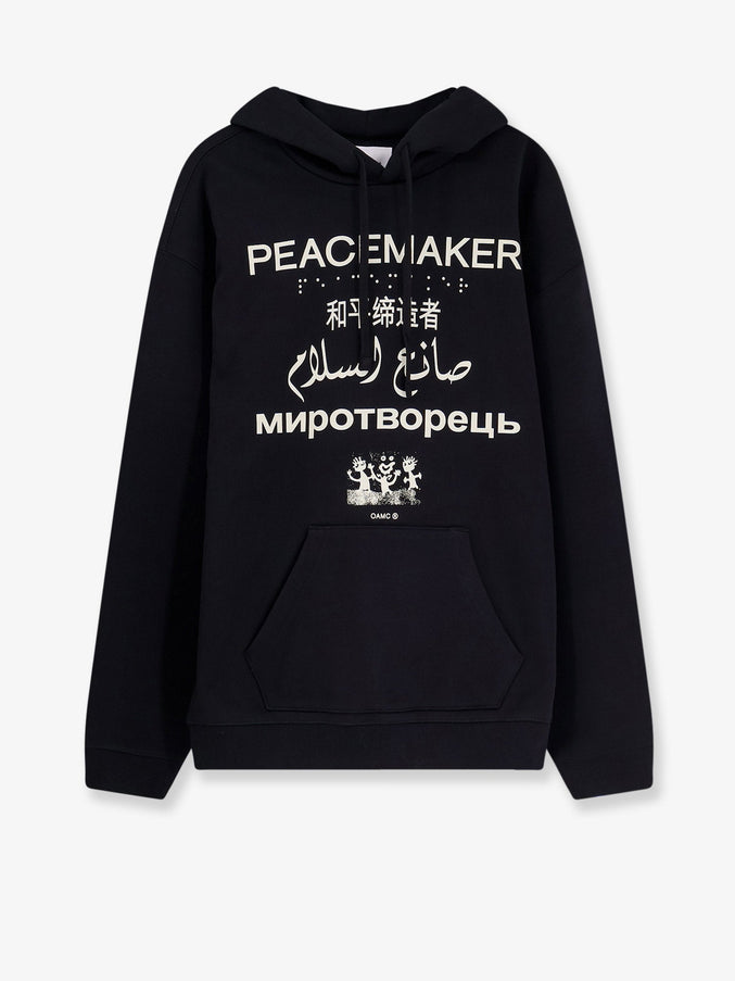 Oamc Peacemaker Cotton Sweatshirt Black