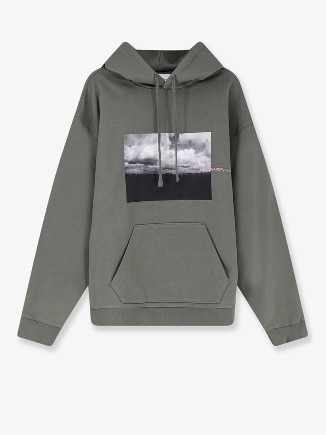 Oamc Peacemaker Loose Fit Hoodie Star Print Sweatshirt Grey