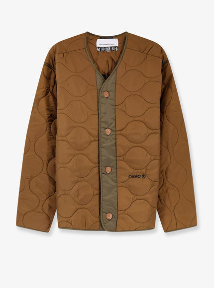 Oamc Peacemaker Combat Liner Quilted Nylon Jacket Beige