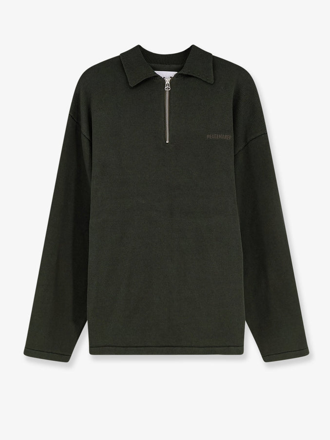 Oamc Peacemaker Cotton Polo Shirt Militarygeen