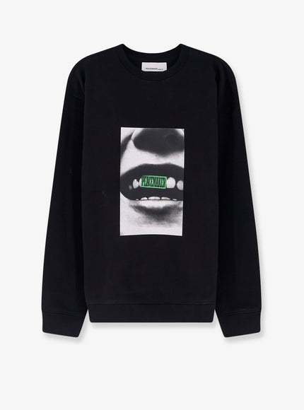 Oamc Peacemaker Loose Fit Crewneck Smile Print Sweatshirt Black