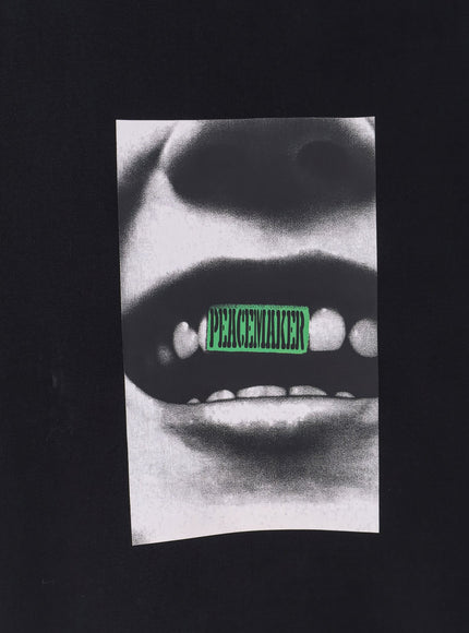 Oamc Peacemaker Loose Fit Crewneck Smile Print Sweatshirt