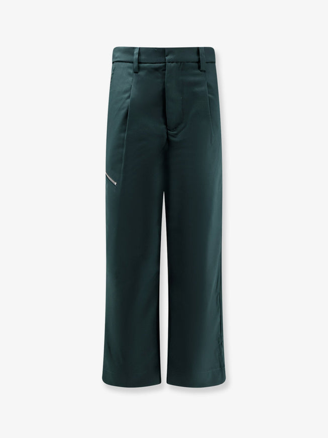 Oamc Peacemaker Wool Blend Trousers Darkgreen