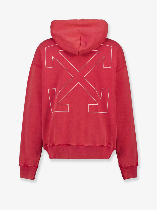 Off White Cotton Hooded Sweatshirt