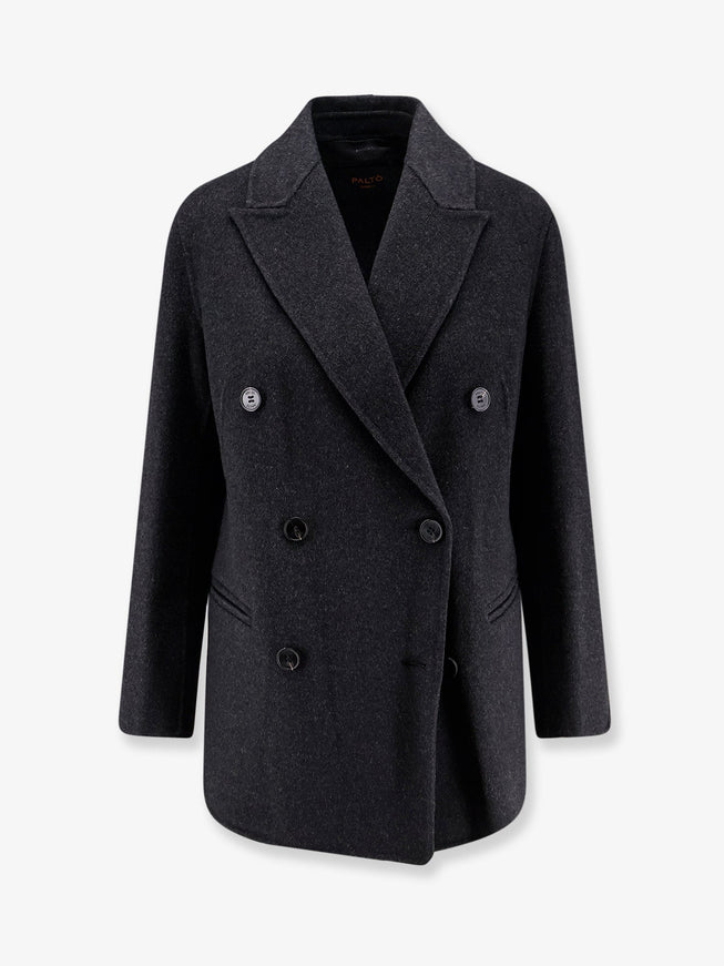 Palto' Ariella Double-Breasted Wool Coat Antracite