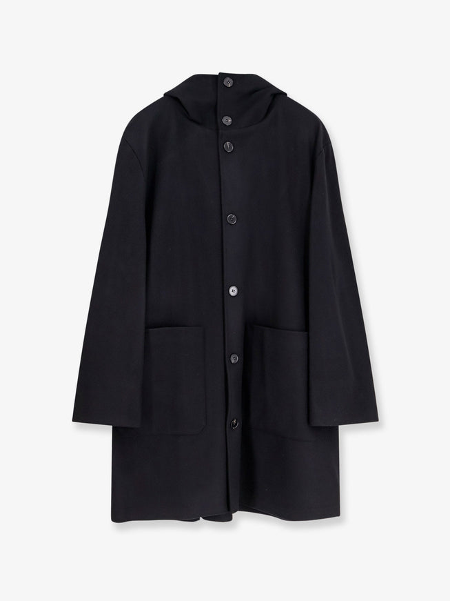 Palto' Tonio Felt Wool And Nylon Coat Nero